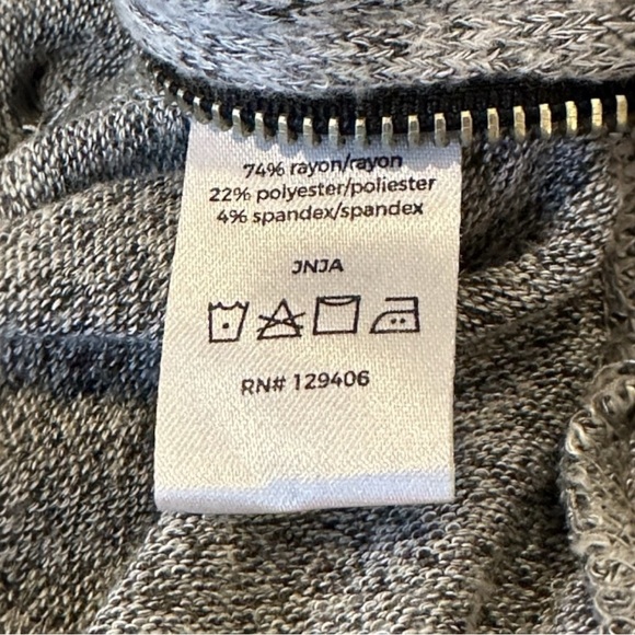 Heather Gray Hacci Off-the-Shoulder Sweater with Zip-Front & Kangaroo Pocket - Picture 10 of 10